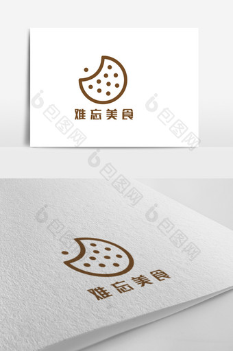 月亮饼干西点美食创意logo设计图片