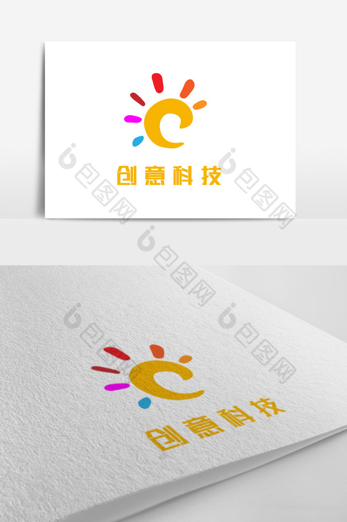 彩色儿童艺术科技创意logo设计