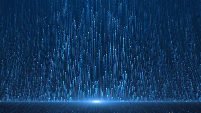 震撼大气科技蓝色粒子光线瀑布上升背景视频
