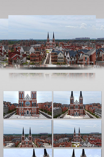 大气4K超清航拍欧式建筑教堂图片