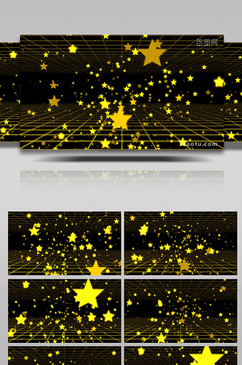 金色星光粒子LED舞台视频图片