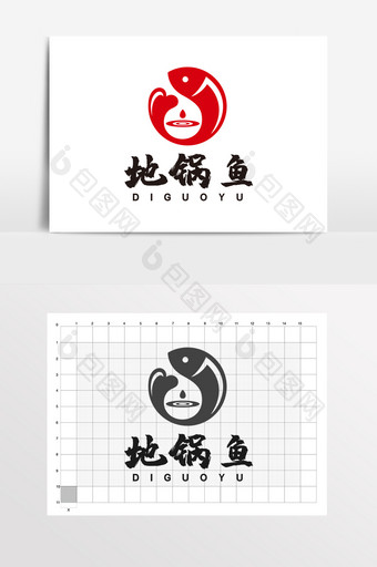 地锅鱼烤鱼鱼汤餐饮LOGO标志VI图片