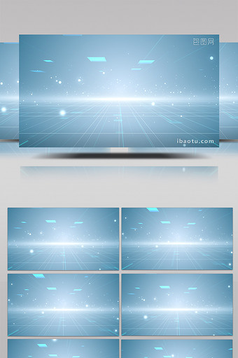 清新简约浅蓝色科技风粒子网格穿梭背景视频图片