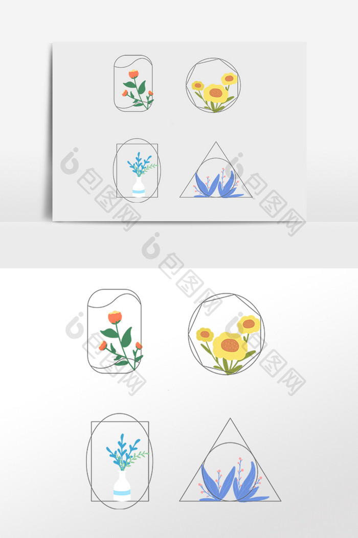 ins风植物花束装饰画