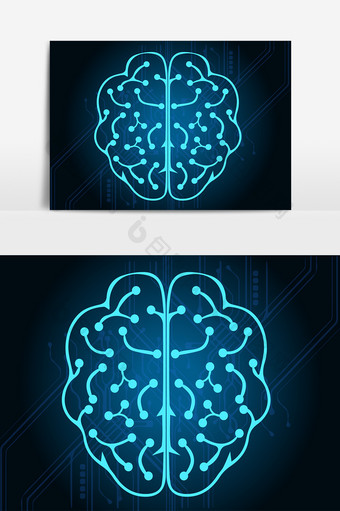 脑袋科技感国际脑健康日头脑健康扁平矢量图片