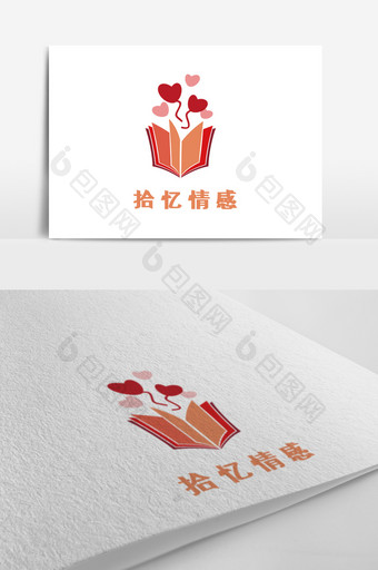 红色书本心理辅导情感创意logo设计图片