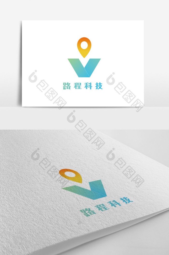 简约渐变交通科技创意logo设计