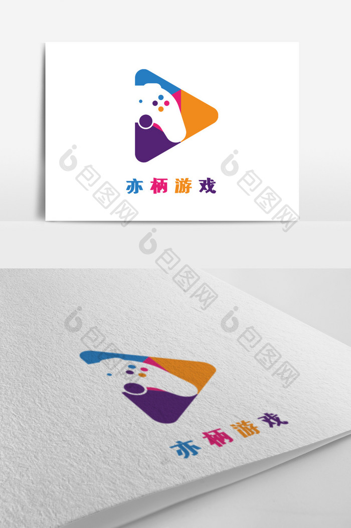 简约手柄游戏娱乐创意logo设计