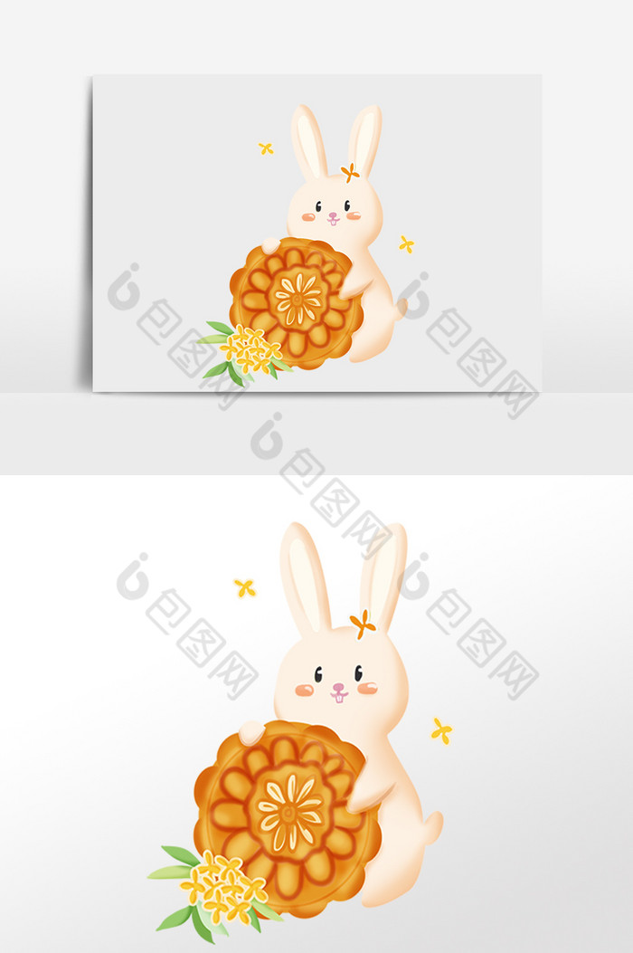 中秋节佳节玉兔月饼图片图片