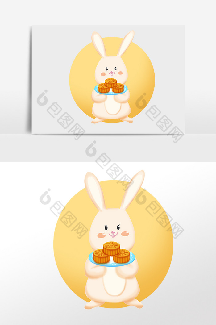 中秋节玉兔端月饼图片图片
