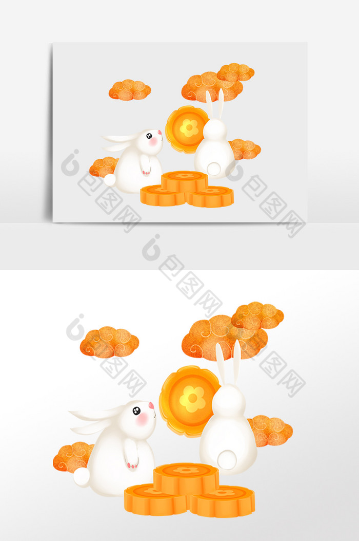 中秋节玉兔手工月饼图片图片