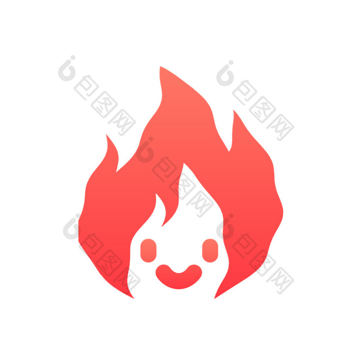 红色火焰简约可爱UI手机主题图标动效
