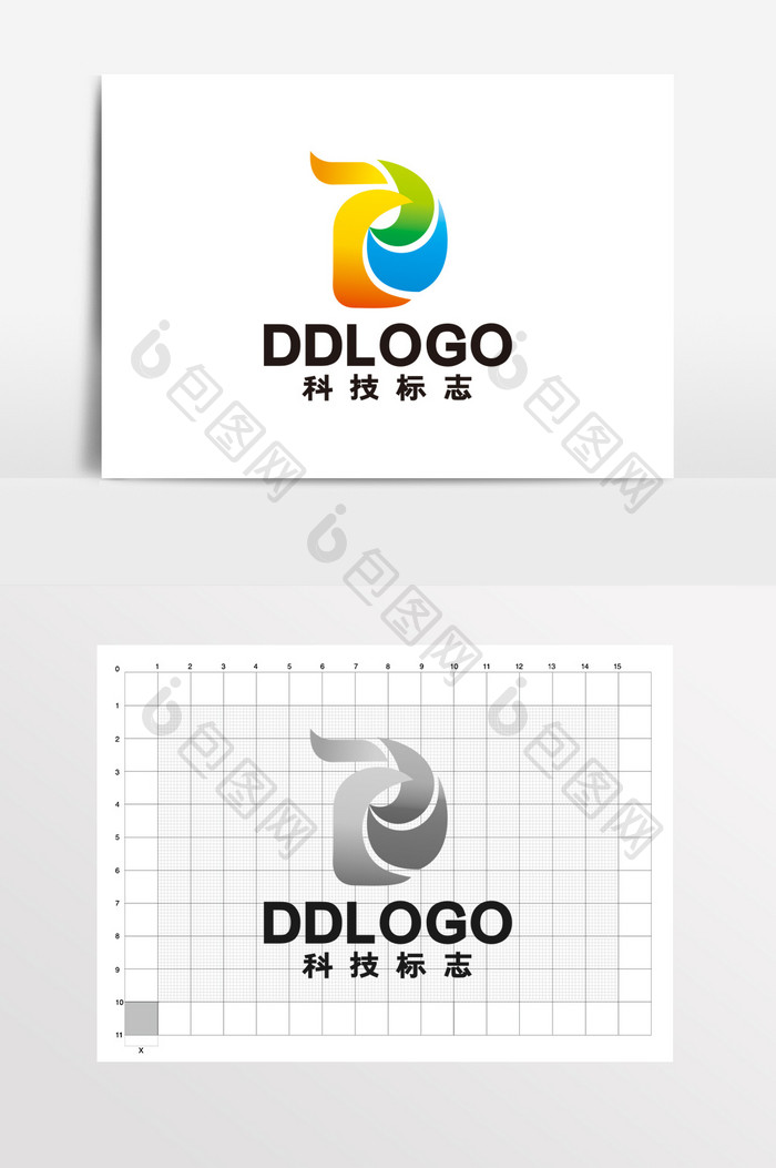 科技D电商网络IT教育LOGO标志VI