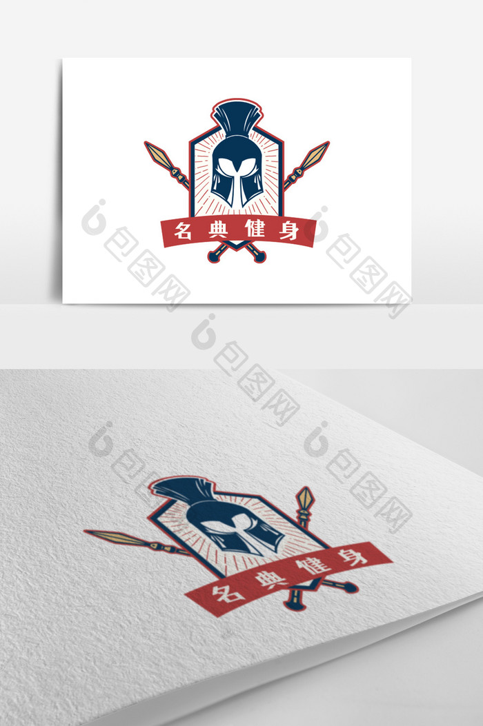 炫酷健身运动徽章创意logo设计