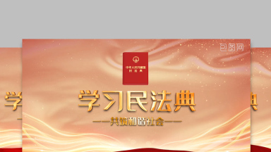 大气金色e3d民法典片头pr模板
