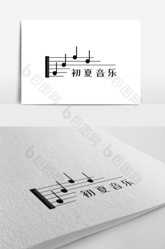 清新音符五线谱音乐教育创意logo设计图片