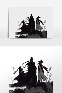 古代战场大侠侠客剪影图片