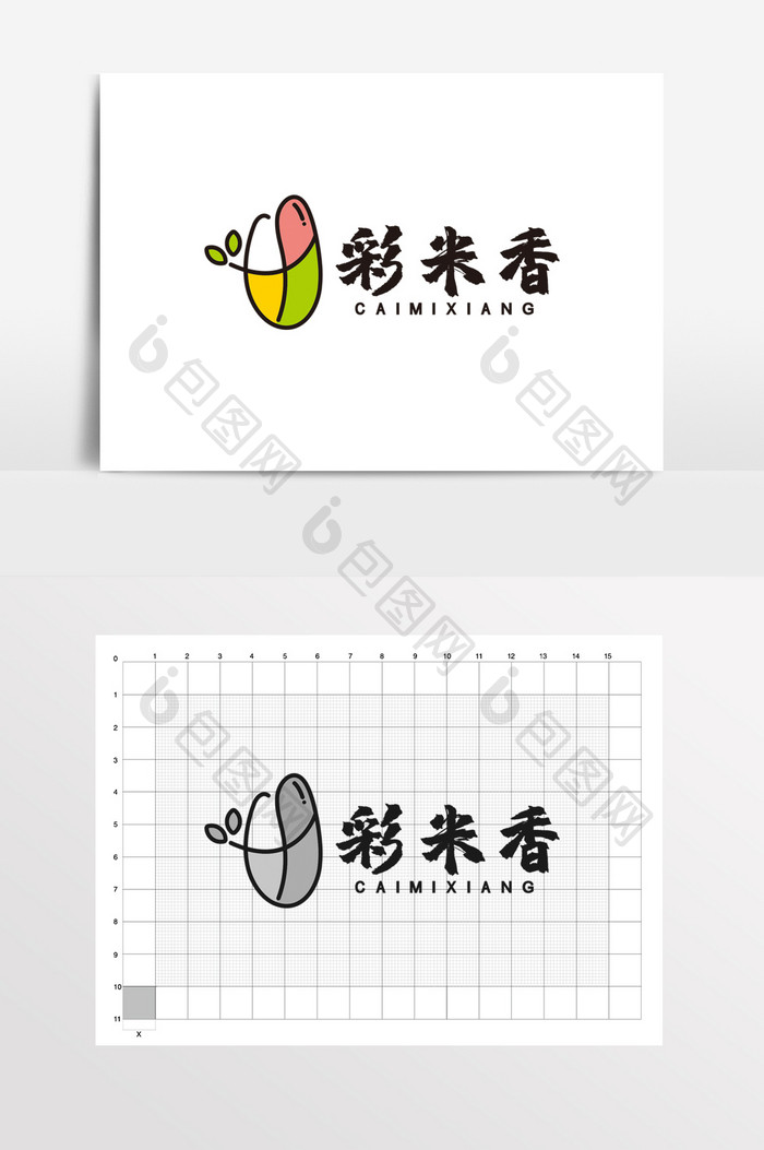 大米粮食农业电商LOGO标志VI