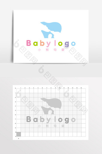 母婴小熊北极熊儿童用品LOGO标志VI图片