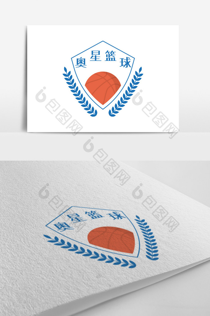 简洁大气篮球运动创意logo设计