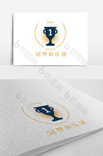 冠军奖杯体育俱乐部创意logo设计图片