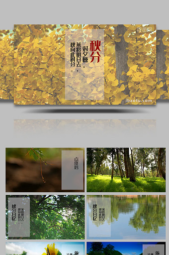 简洁二十四节气之秋秋分篇简洁PR模板图片