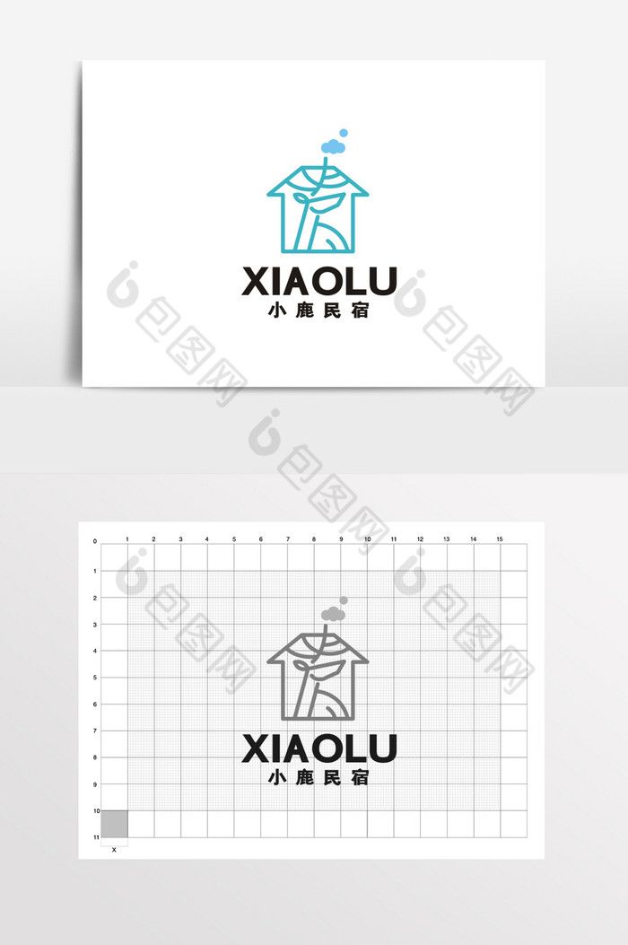 民宿小鹿森系LOGO标志VI图片图片