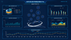 蓝色科技医疗大数据医院统计可视化页面