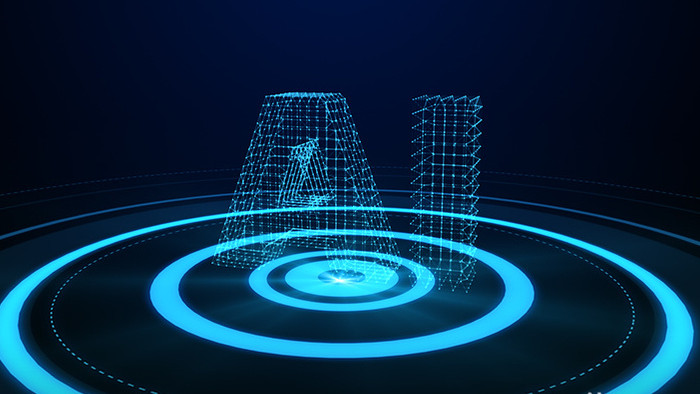 蓝色科技感HUD人工智能AI粒子背景视频
