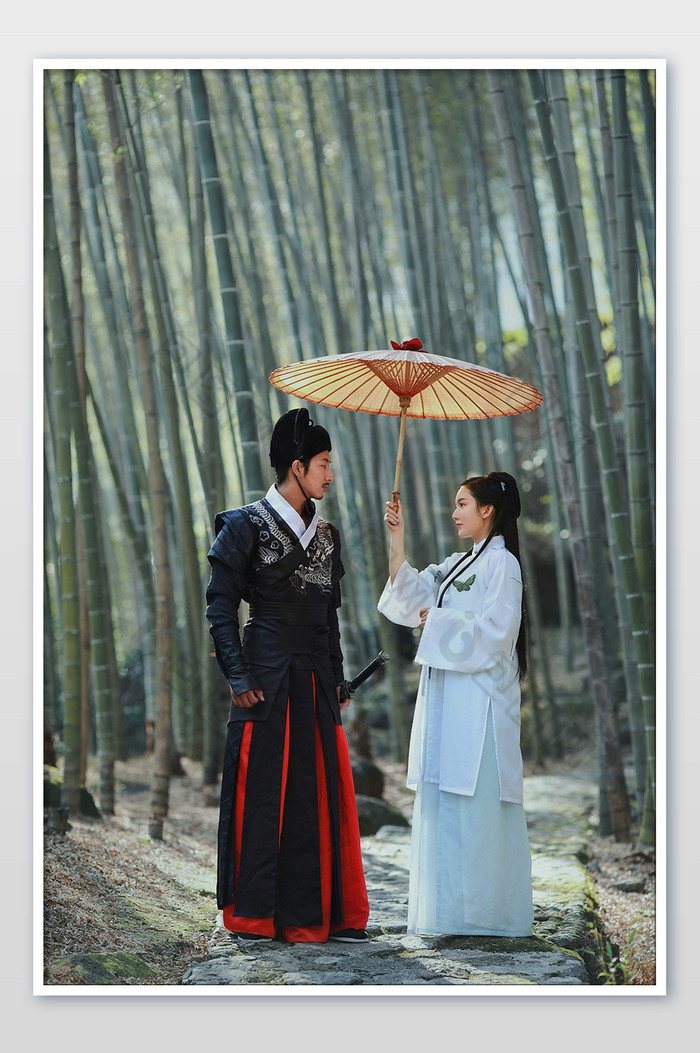 竹林传统风格古装中国风男女图片图片