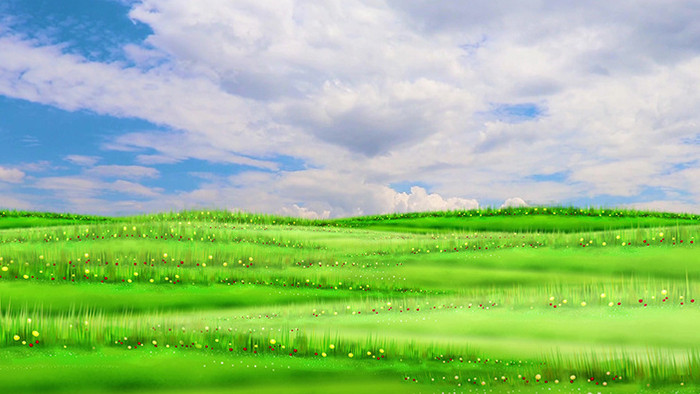 蓝天绿地草坪背景视频素材