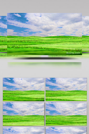 蓝天绿地草坪背景视频素材图片