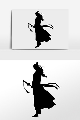 武侠侠客大侠人物剪影设计元素1024*1540图片素材免费下载-编号1342110-潮点视频