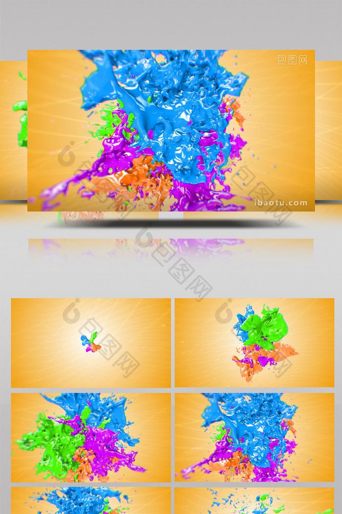 液体飞溅油漆片头乐趣儿童活动开场AE模板