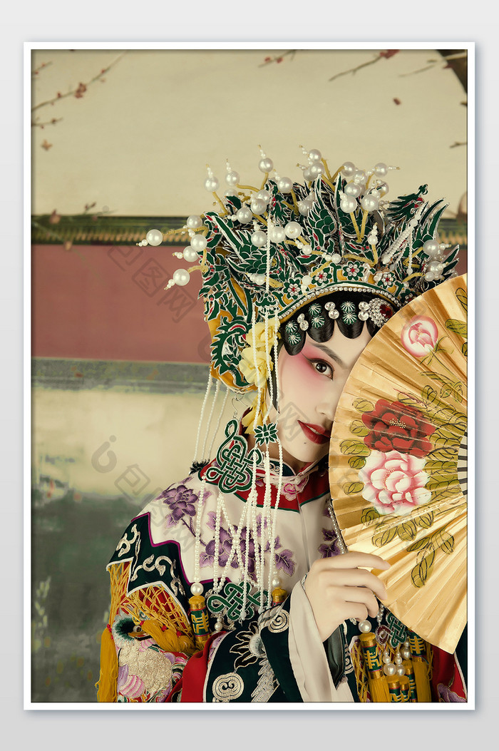 传统京剧花旦中国风美女扇子