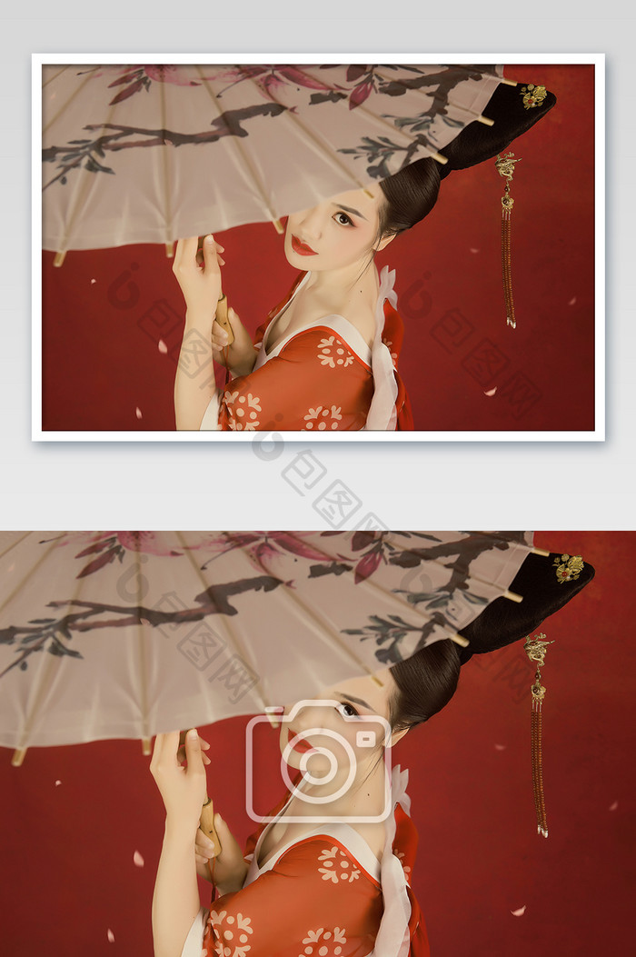传统风格古装中国风美女油纸伞
