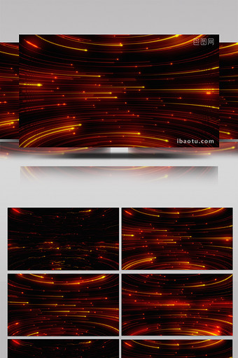 大气金色红色抽象粒子流动流光企业背景视频图片