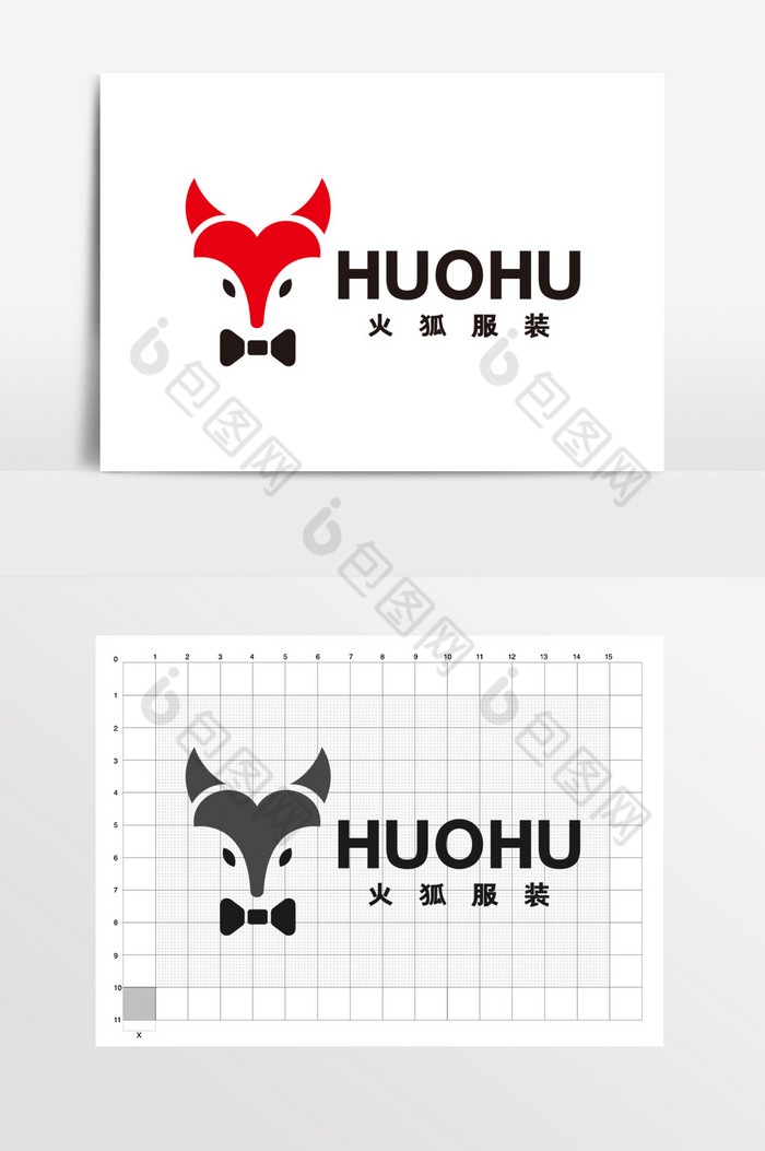 狐狸服装男装童装logo标志vi图片
