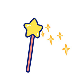 魔法棒小动画动图gif卡通可爱星星魔法棒手机壁纸设计戴魔法帽子的