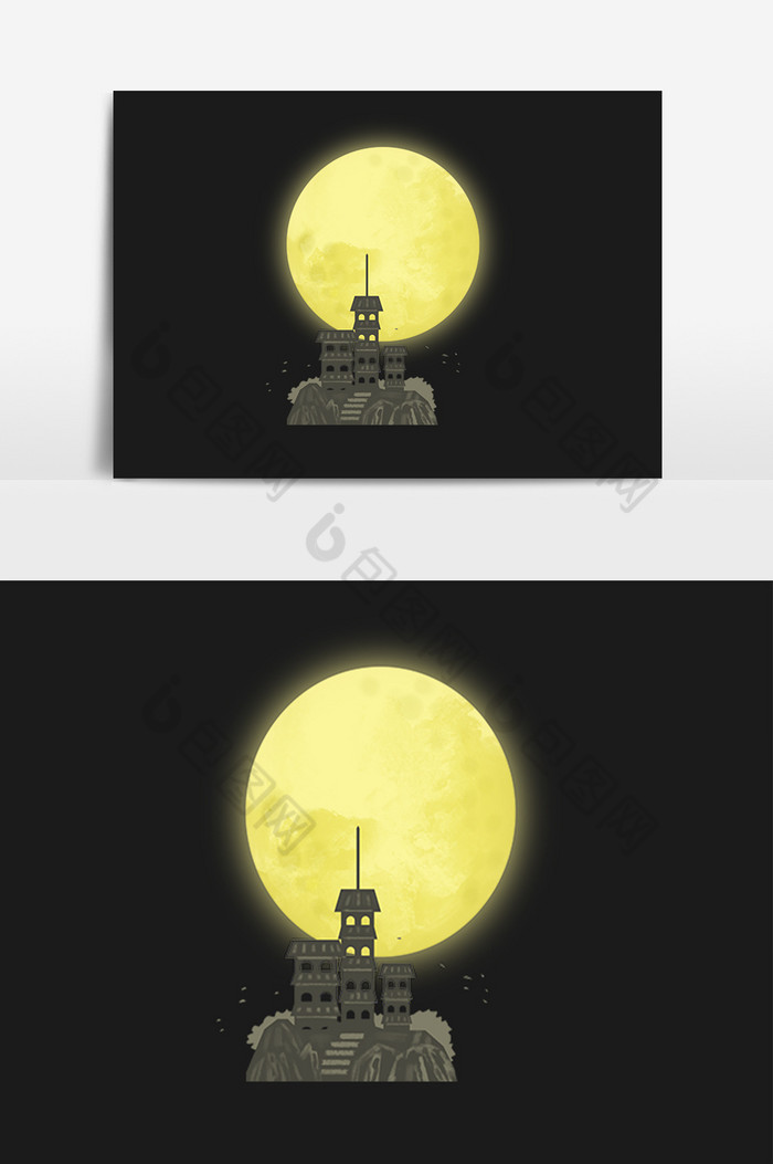 月圆和塔城市建筑图片图片
