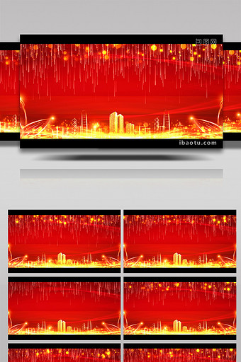 4K红金粒子晚会开场背景图片