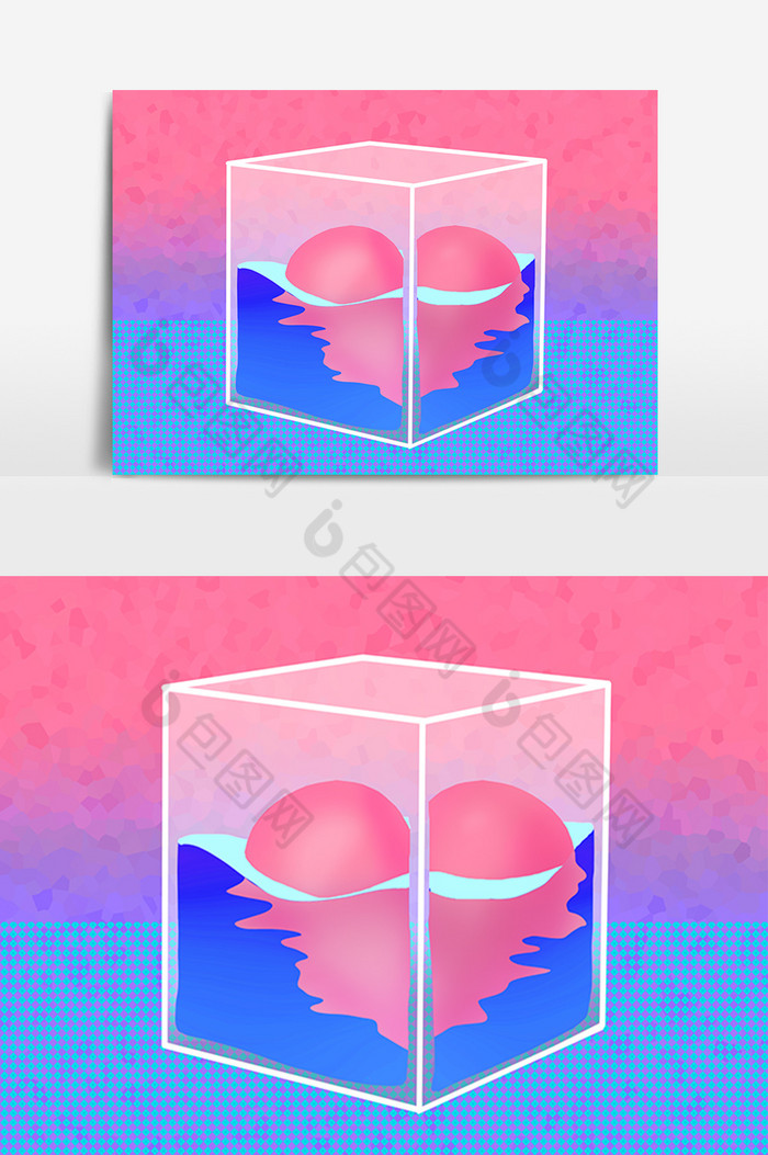 炫彩蒸汽波爱心