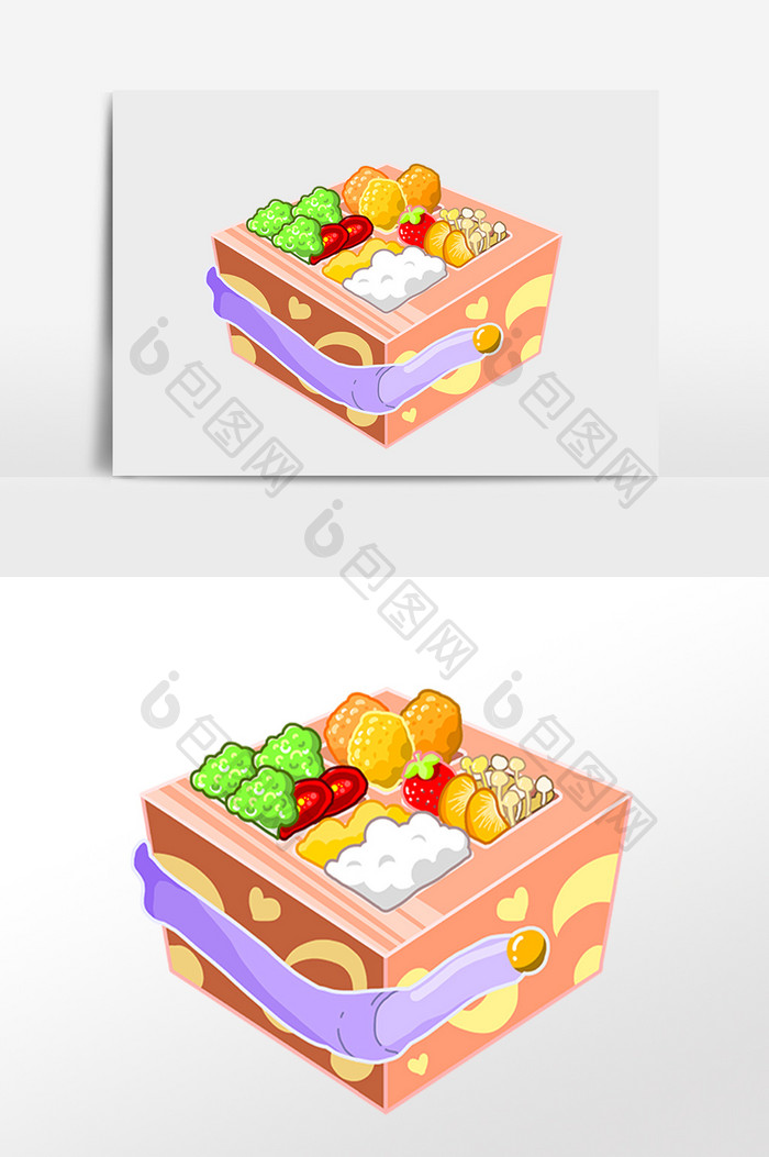 一人食餐盒美食插画