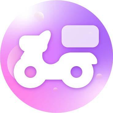 紫色电商外卖配送渐变位移UI动效icon