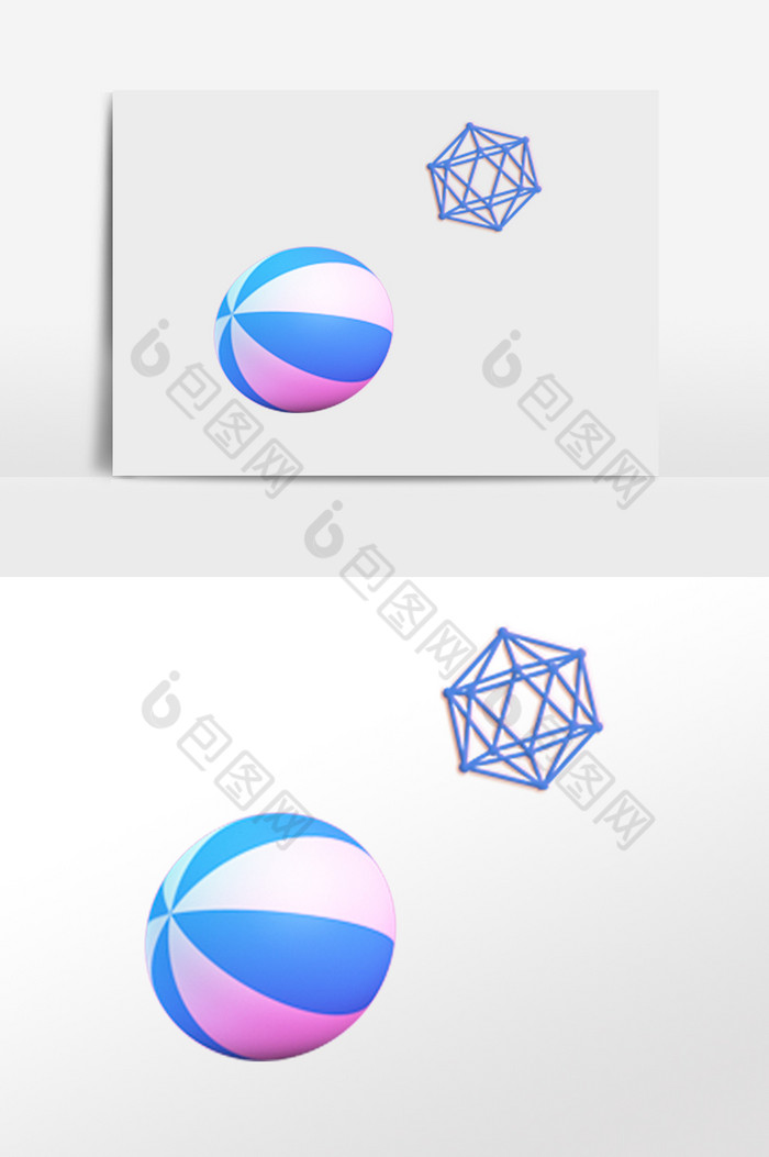 电商活动沙滩球装饰图片图片