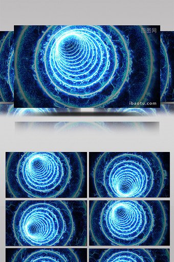 高级蓝色穿梭粒子隧道AE模板图片