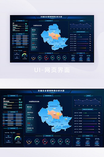 交通安全管理数据分析大屏图片