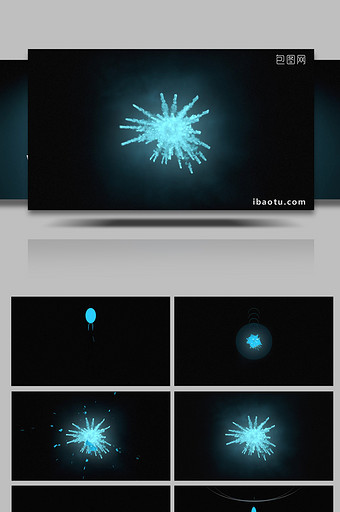 彩色颗粒烟雾爆炸特效LOGO片头PR模板图片