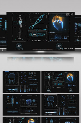 科技医疗HUD元素包AE模板图片