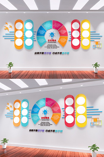 多彩公司企业历程公司简洁文化墙照片墙图片